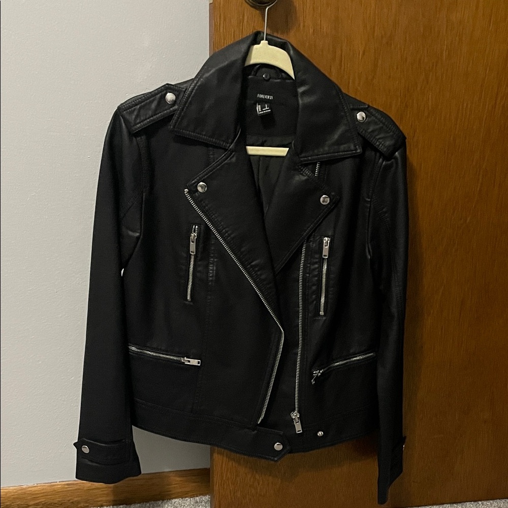 Black Leather Moto Jacket